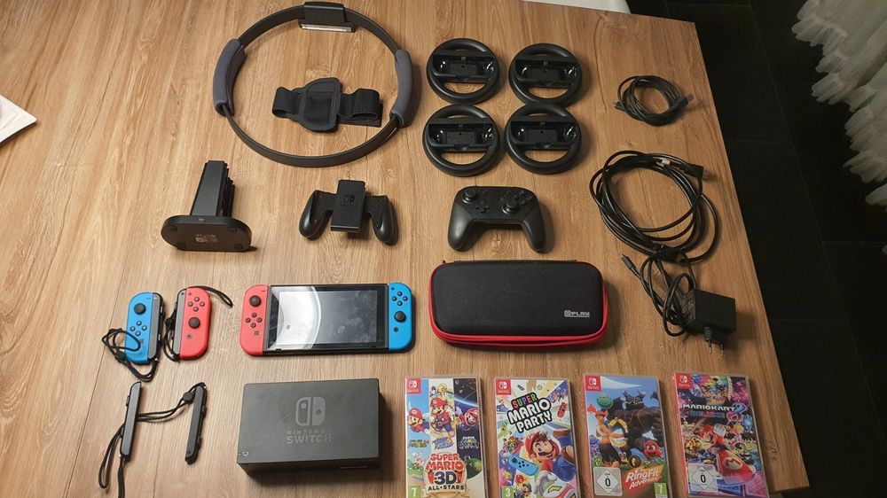 nintendo switch mit 4 controller