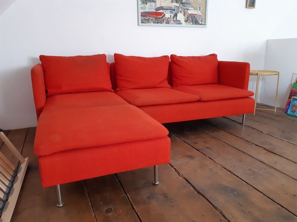 ikea dark orange sofa bed