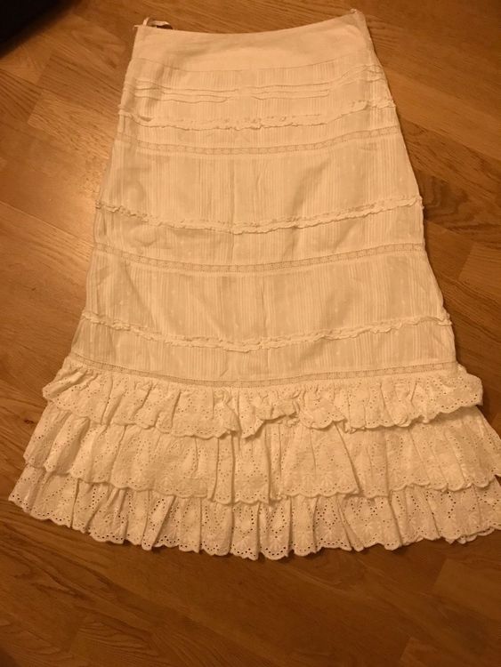 White cotton peasant skirt/ boho skirt Kaufen auf Ricardo