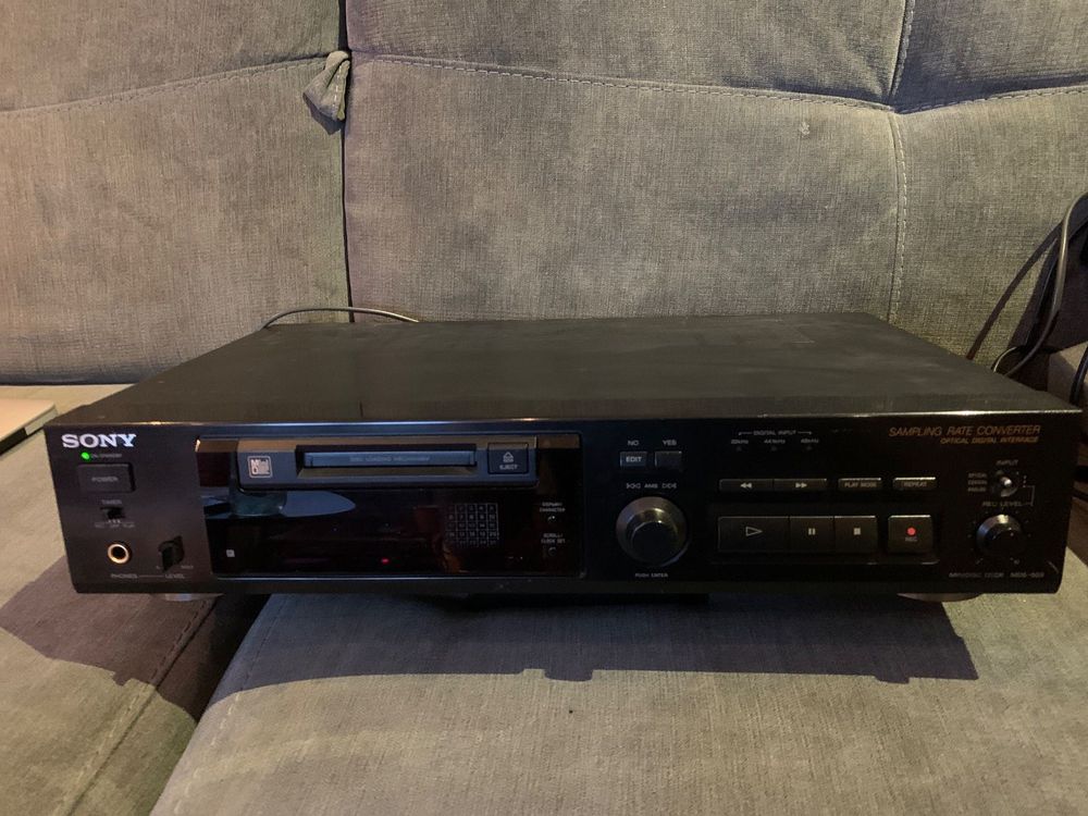 Enregistreur MiniDisc Sony MDS-101 - Noir - Allume, Non Testé - Vintage