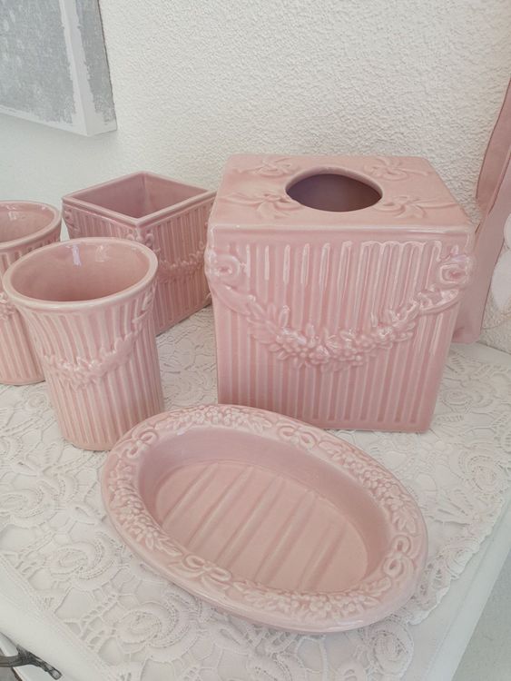 Badezimmer Accessoire Set Rosa 5-Teilig | Kaufen auf Ricardo