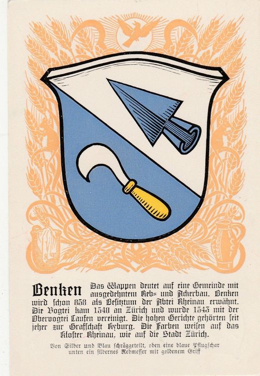 Benken,ZH,Litho,GemeondeWappen,Künstler Kaufen auf Ricardo