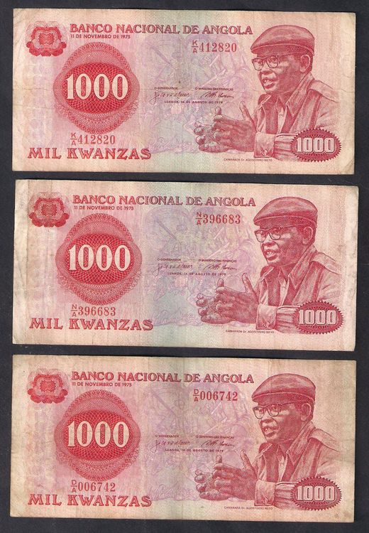 Angola 3 Stk. 1000 Kwanzas1979 Gebr. Kaufen auf Ricardo