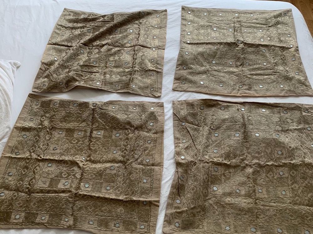 Vier Kissenbezüge beige Boho 58x58cm | Kaufen auf Ricardo