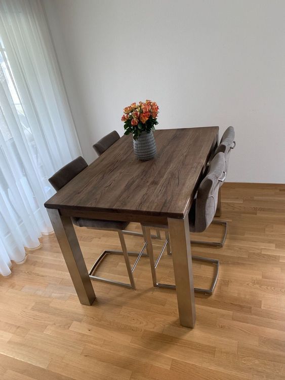 Hoher Esstisch inkl. 4 Stühlen | Kaufen auf Ricardo