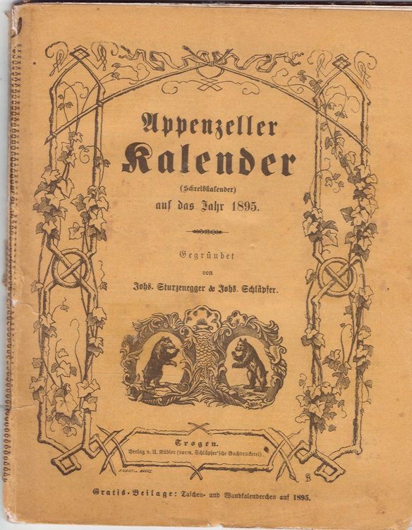 Appenzeller Kalender .. 1895 Kaufen auf Ricardo