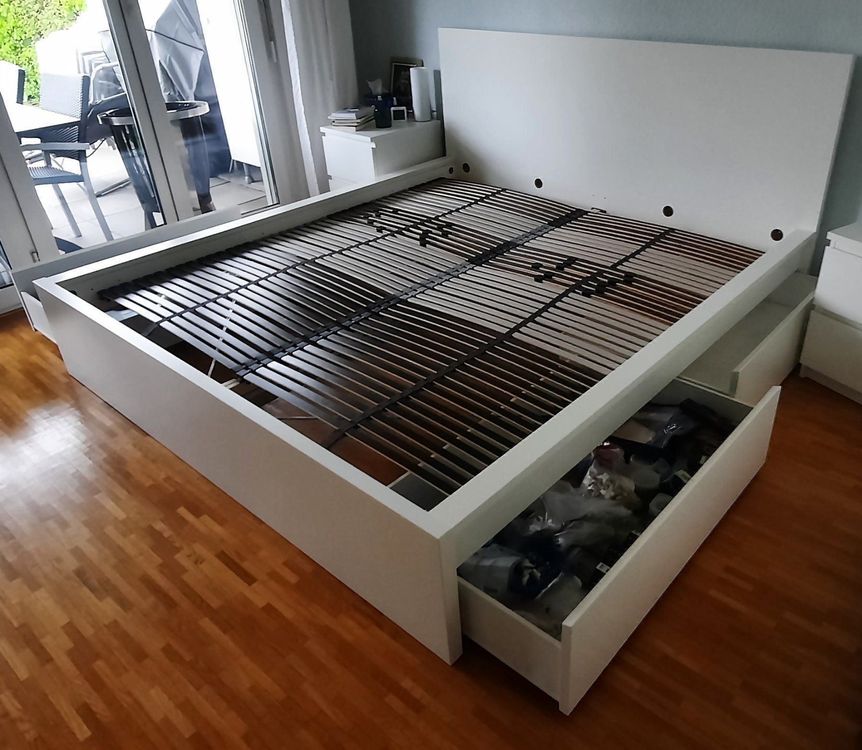 Malm Bett 1.80 x 2.00 m mit 4 Schubladen Kaufen auf Ricardo