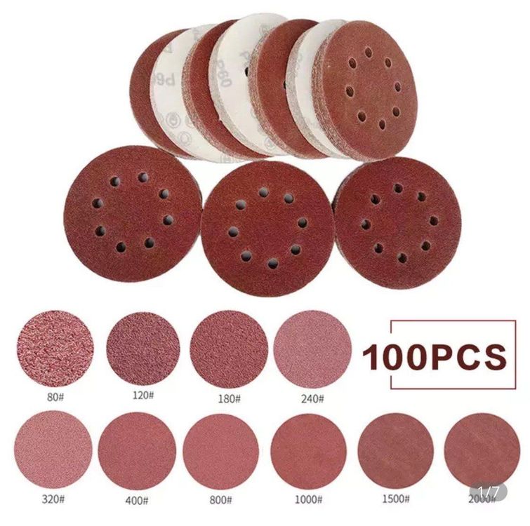 Lytool 104-teilig Schleifpapier Set Klett 125mm - Für Exzenterschleifer