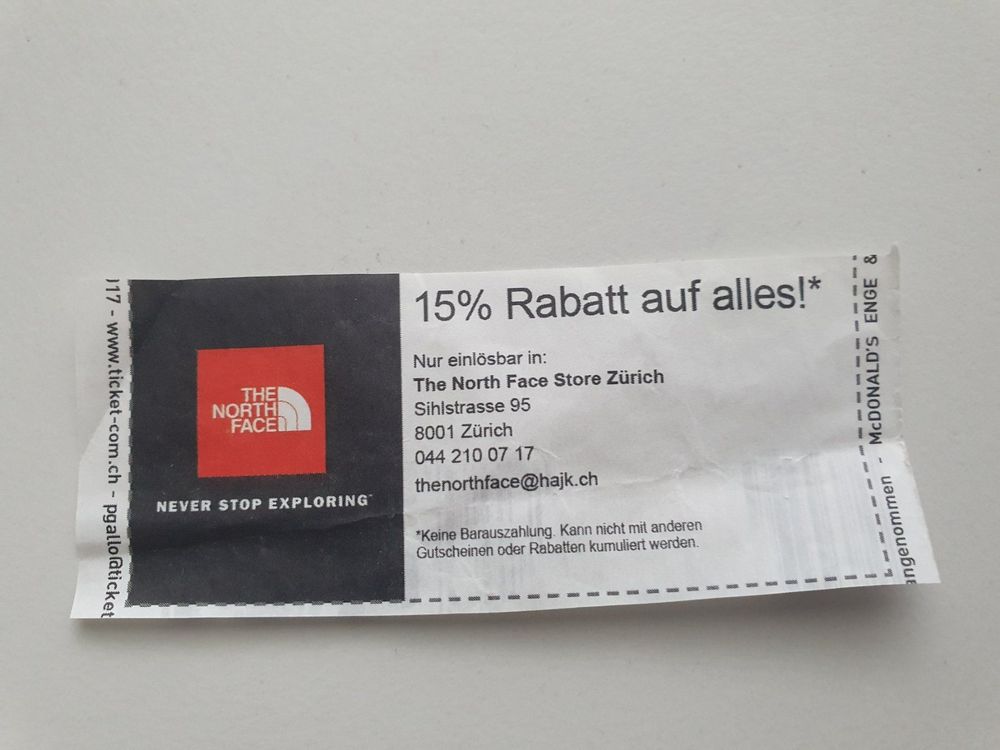 The North Face 10 Coupon Kaufen auf Ricardo