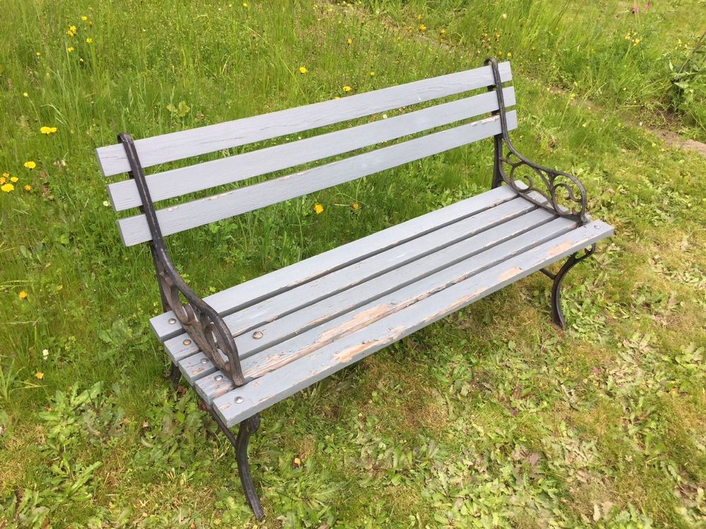 gartenbank aus holz und gusseisen