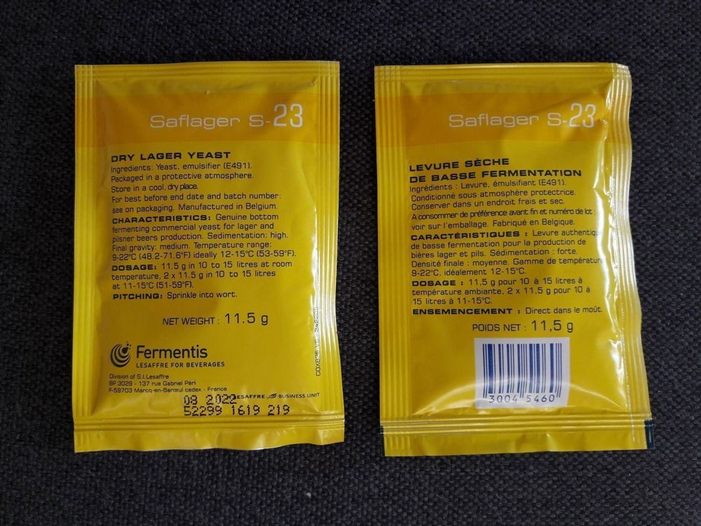 2 sachets levure bière Saflager S23 Kaufen auf Ricardo