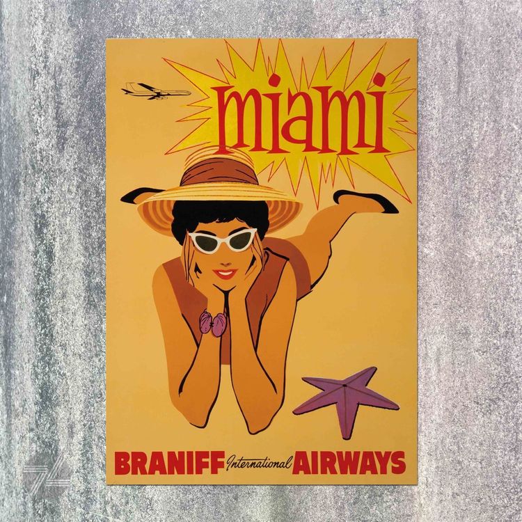 MIAMI AIRLINE USA Plakat Poster Repro 1