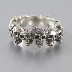 Neu: Ring Skullbande Silber 925 / Gr. 59 1