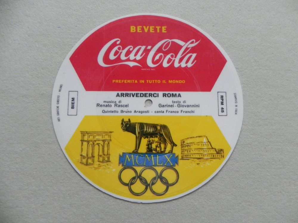 Coca Cola Artikel Single Olympia 1960 Rom Italien Sport Kaufen auf