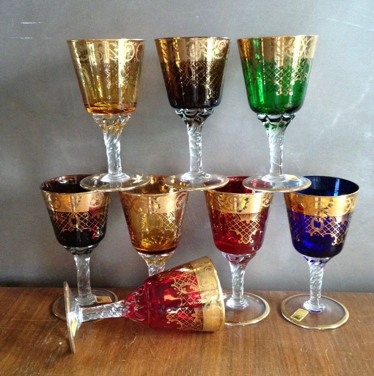 Série de 8 anciens verres à pieds MURANO 1