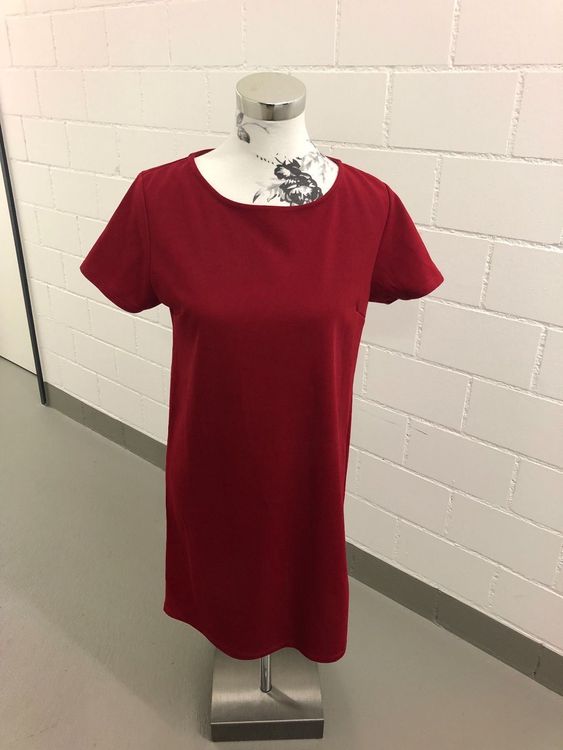 Schlichtes Kleid, Polyester, rot 1