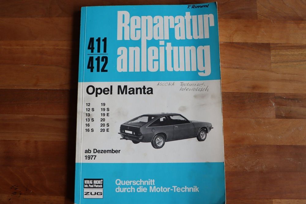 Auto Reparaturanleitung Opel Manta | Kaufen Auf Ricardo