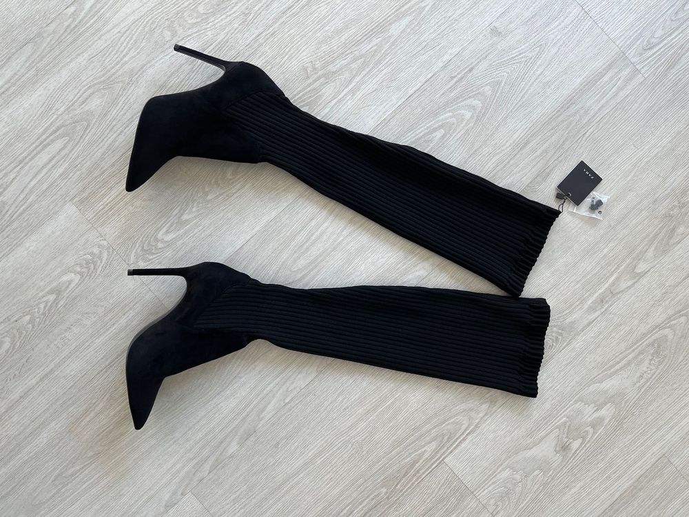 Zara knee sock boots black (new) Kaufen auf Ricardo