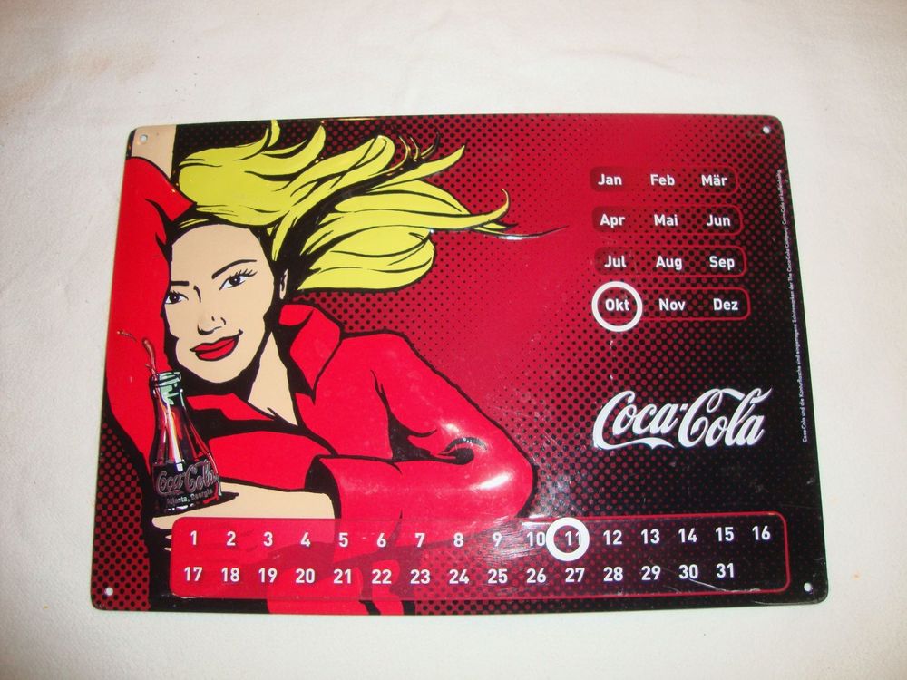 Coca Cola Blechschild Kalender  Kaufen auf Ricardo