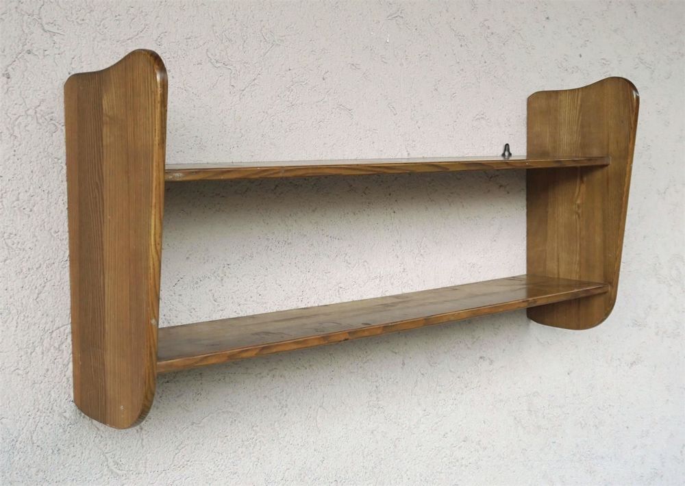 HCBUTAE Vintage Wandregal - Massivholz Mit Rinde, 2 Astförmige Halterungen