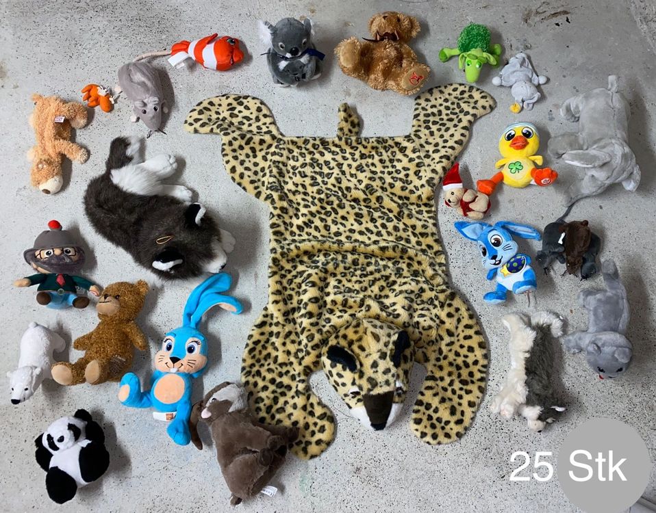 25 Stk. diverse Stofftiere mit Teppich | Kaufen auf Ricardo