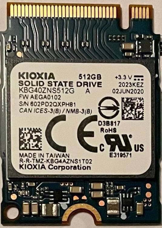 Kioxia BG4 SSD (KBG40ZNS512G) - M.2 2230 | Acheter sur Ricardo