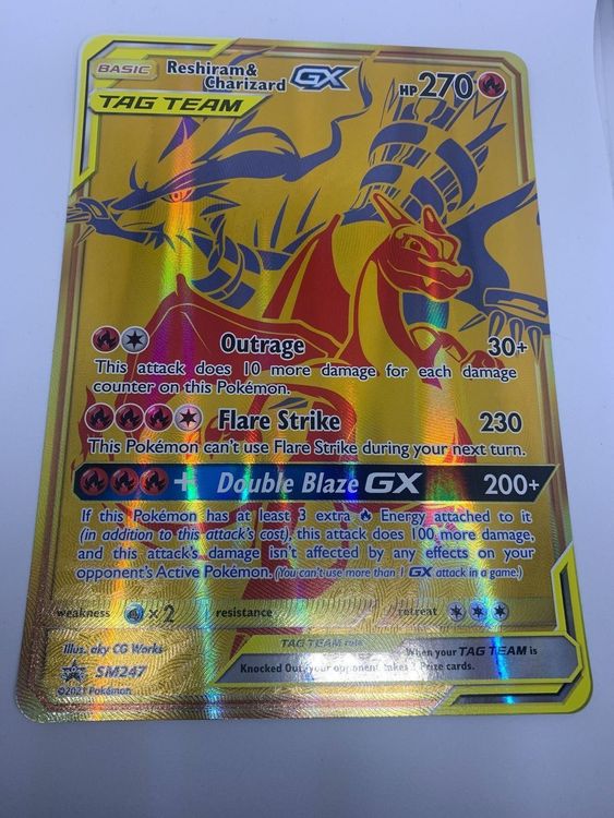 Charizard Gold Card XXL Promo Tag Team Acheter Sur Ricardo