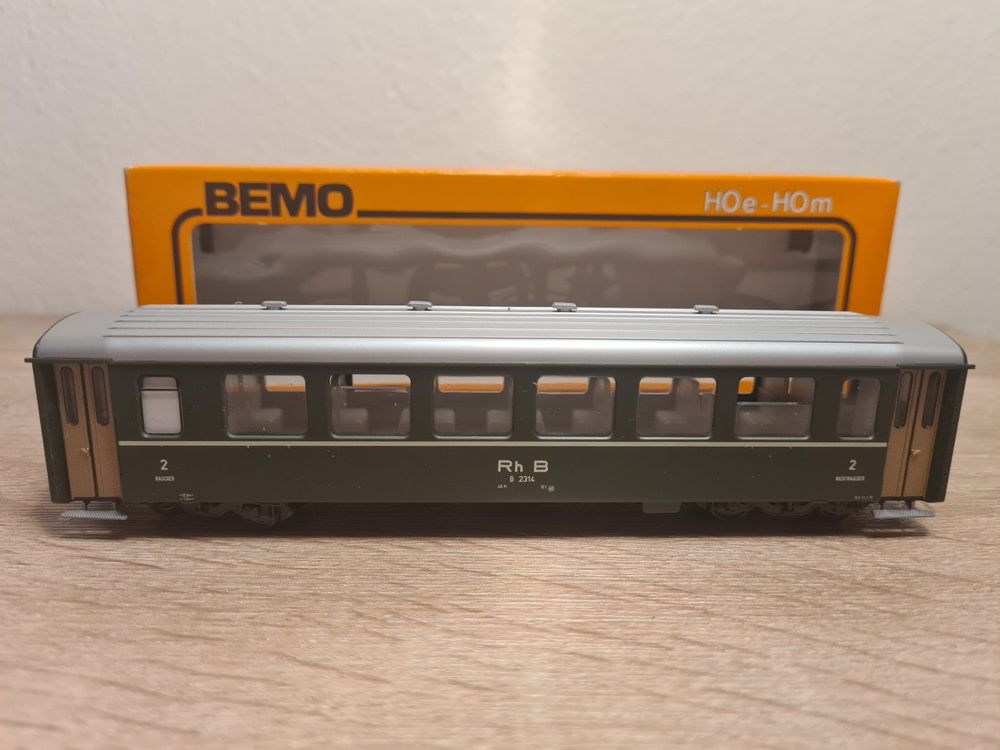 Set De 3 Voitures Bemo H0m RHB Années 80 - Voitures PAssagers Échelle H0m/H0e