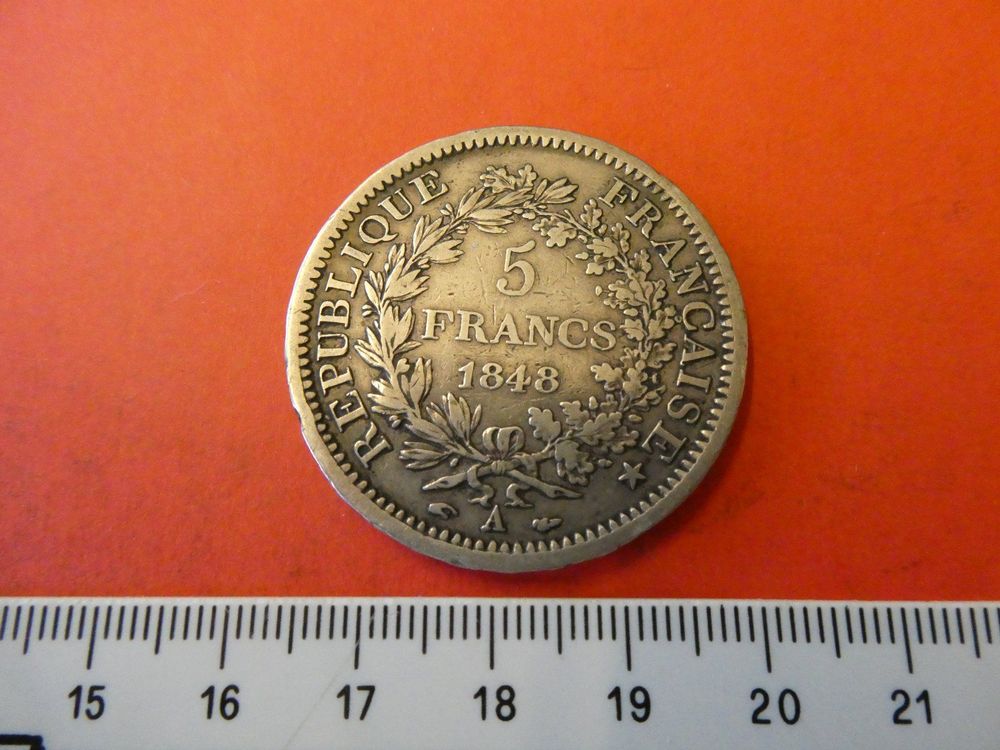 Frankreich 1848, 5 Francs - Silber 1