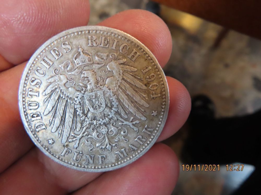 1904 5 Mark Koenig von Bayern Silber 1