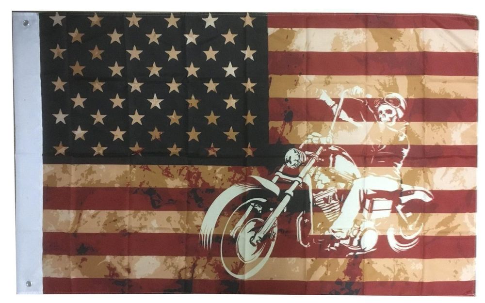 Fahne Flagge USA Motorrad 90 x 150 cm 