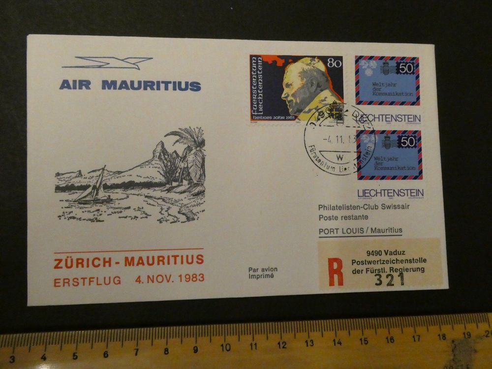Erstflug Zürich - Mauritius 1983 1