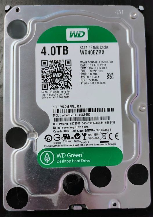 Festplatte 4TB WD Green WD40EZRX 1