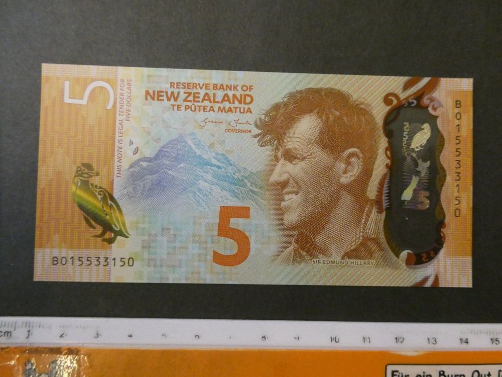 New Zealand, 5 $, Sir Edmund Hillary 1