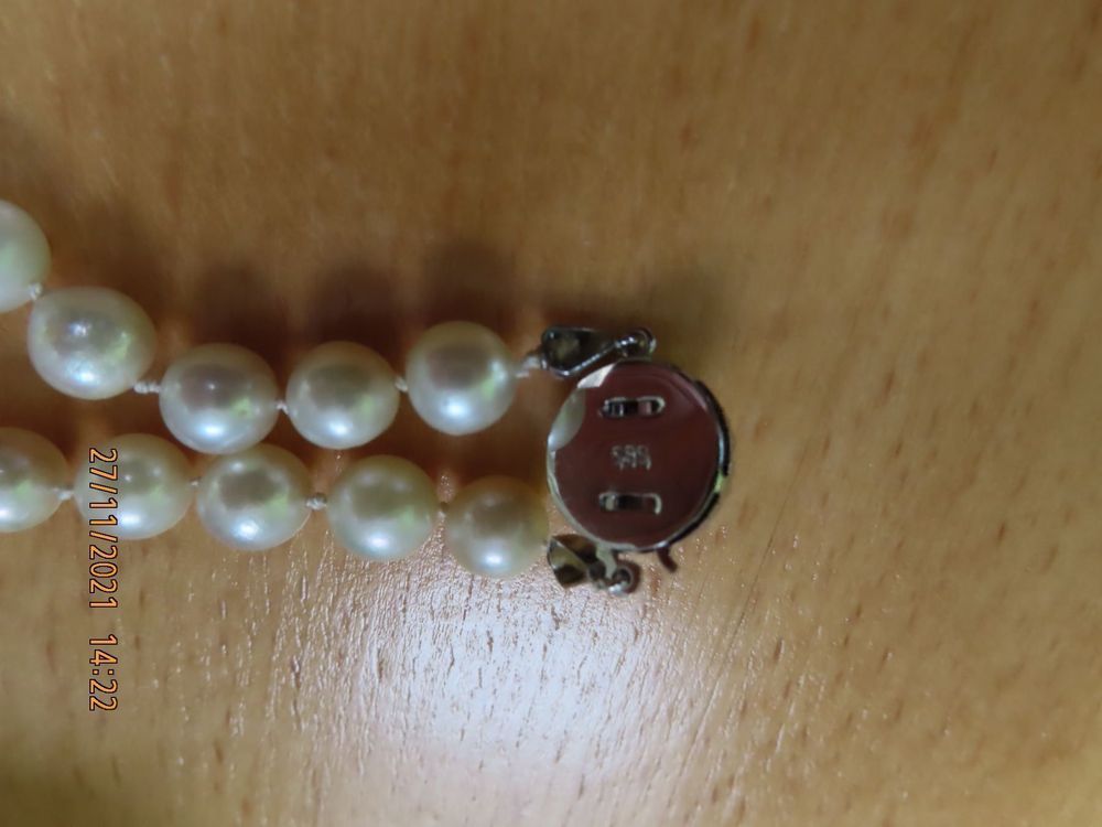Perlenkette 61 cm m WeissgoldSchloss  58 1