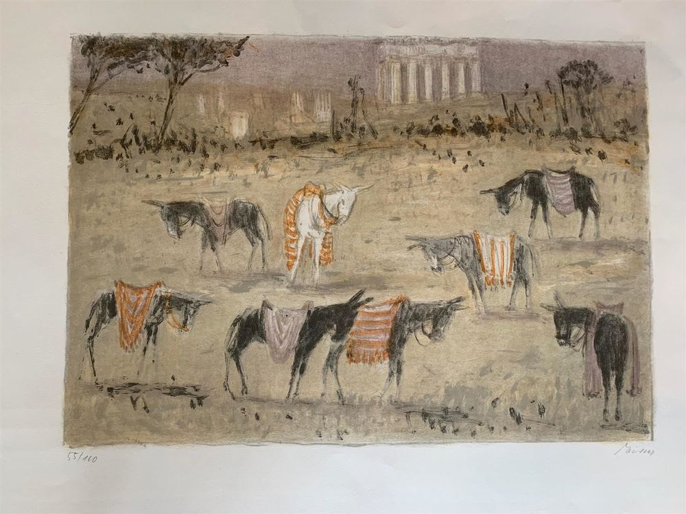 LEONHARD MEISSER Weide mit Eseln Acheter sur Ricardo