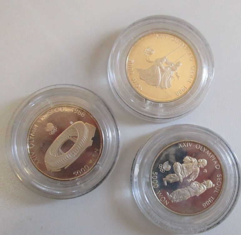 3 Olympia Münzen 1988 1