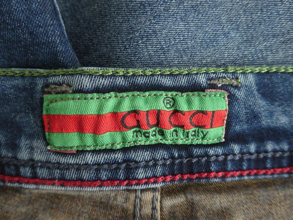 green gucci jeans