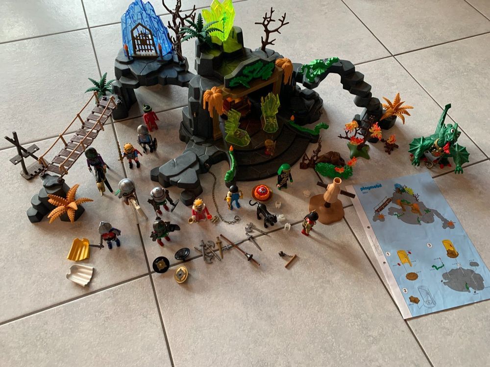 PLAYMOBIL H137 Pays Magique – Attacco Del Ponte Sospeso Su Roccia (Ref. 3841) – Pezzo Usato