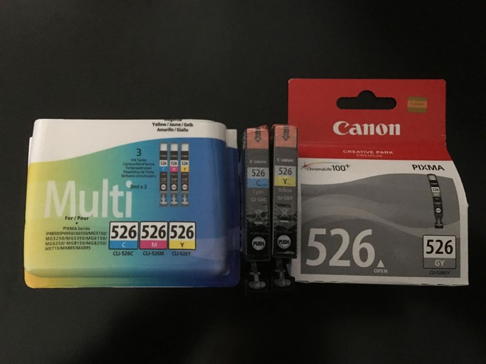 Canon 526C, 526Y und 526GY Tintenpatrone 1