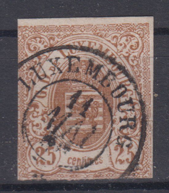 Luxembourg 1859: 25 C. braun 1