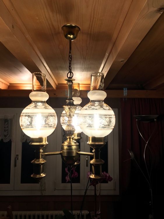 h�ngelampe messing glas