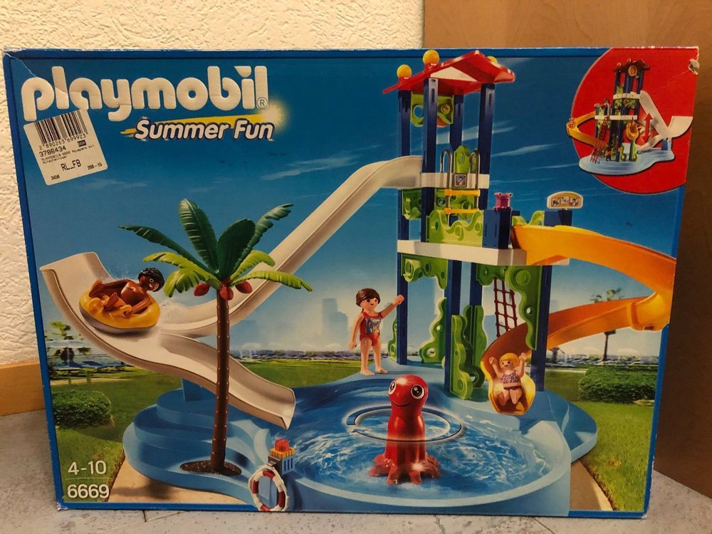 Playmobil 6669 Aquapark mit Rutschentower Schwimmbad Wasserrutsche past zu 6670 