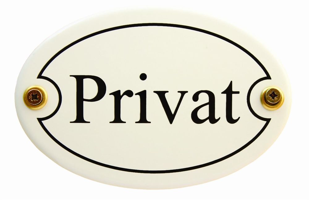 Emaille Türschild "Privat" weiß oval 7x10 cm Schild Emailleschild Metallschild 