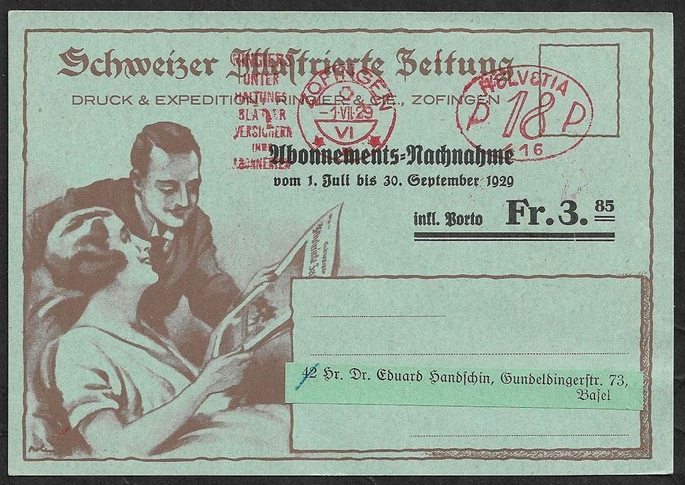 1937 NN-Karte CH illust. Zeitung 18Rp !! | Kaufen auf Ricardo