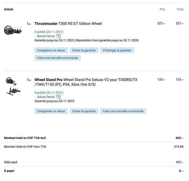Thrustmaster T300 RS GT Stand Pro Acheter Sur Ricardo