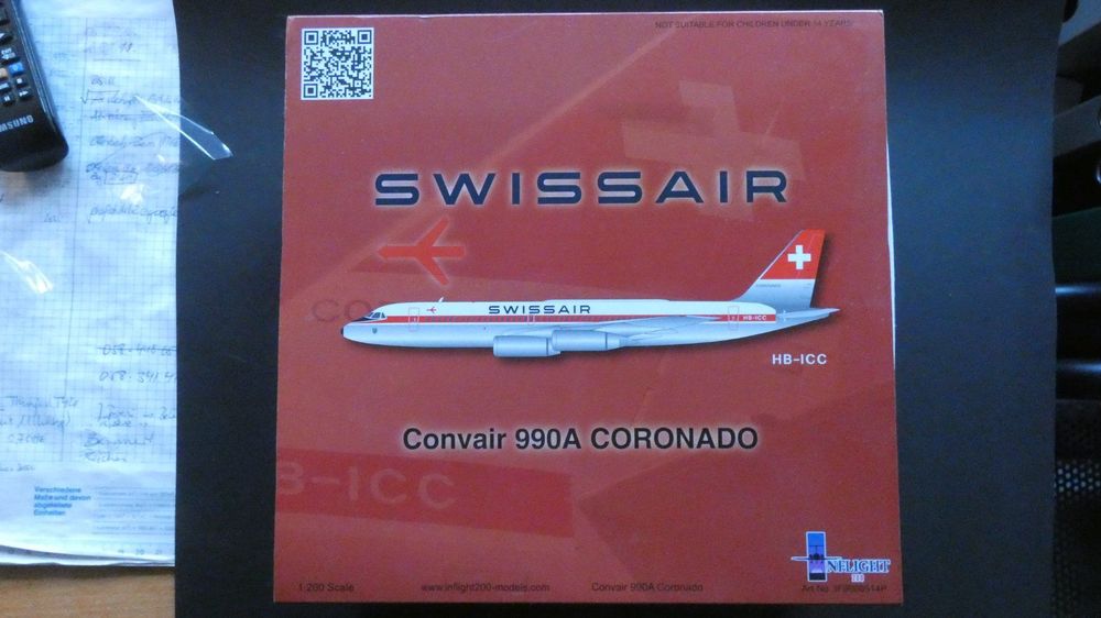 Swissair Convair CV-990 Gallen" 360 1:200 Inflight200 HB-ICC Lim "St 