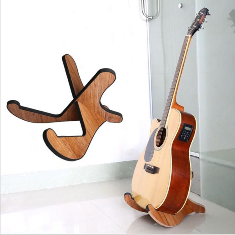 UHETLET Gitarrenständer Holz/Eisen - A-Rahmen Halter Für Gitarren, Bass, Ukulele