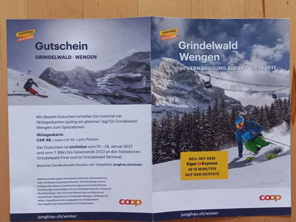 Grindelwald Wengen 30 Skitageskarte Kaufen auf Ricardo