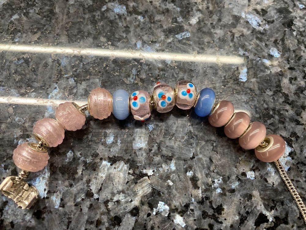 13 Beads, rosa / blau Farben 1
